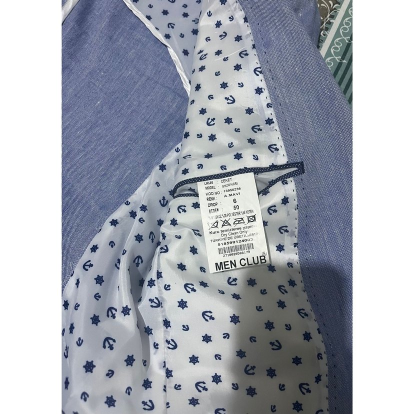 Düğmeli Erkek Mavi Ceket Regular Fit - Görsel 3