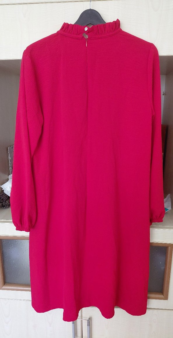 Kırmızı Piliseli Tesettür Tunik - Görsel 2