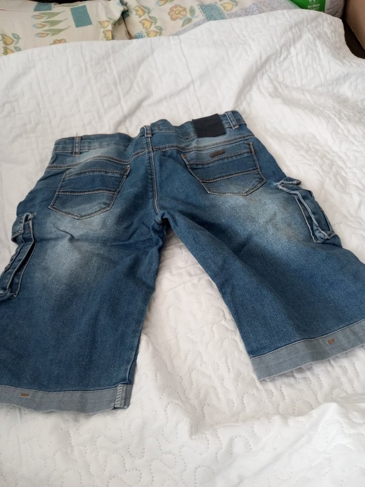 Erkek Çocuk Mavi Bol Kesim Kot Şort - Görsel 2