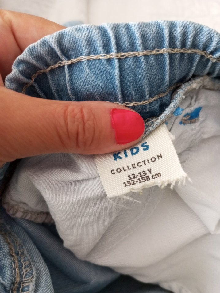 Erkek Çocuk Mavi Denim Bol Kesim Şort - Görsel 3