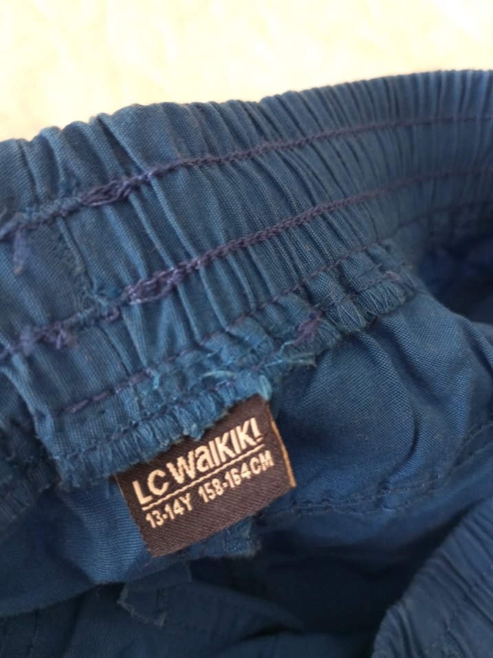 Mavi Erkek Çocuk Bol Kesim Keten Şort - Görsel 3