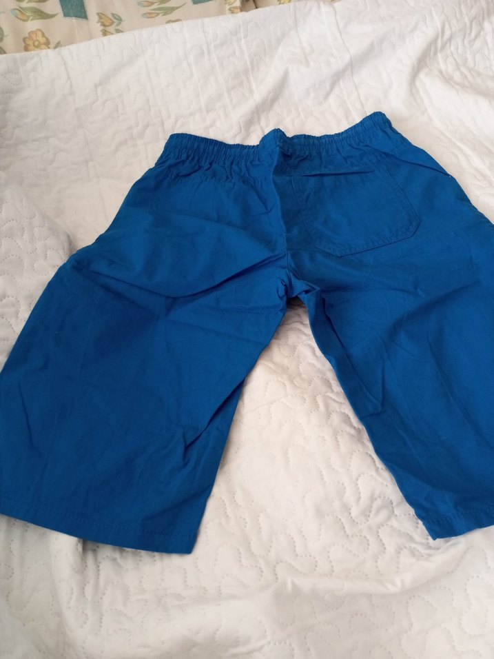 Mavi Erkek Çocuk Bol Kesim Keten Şort - Görsel 2