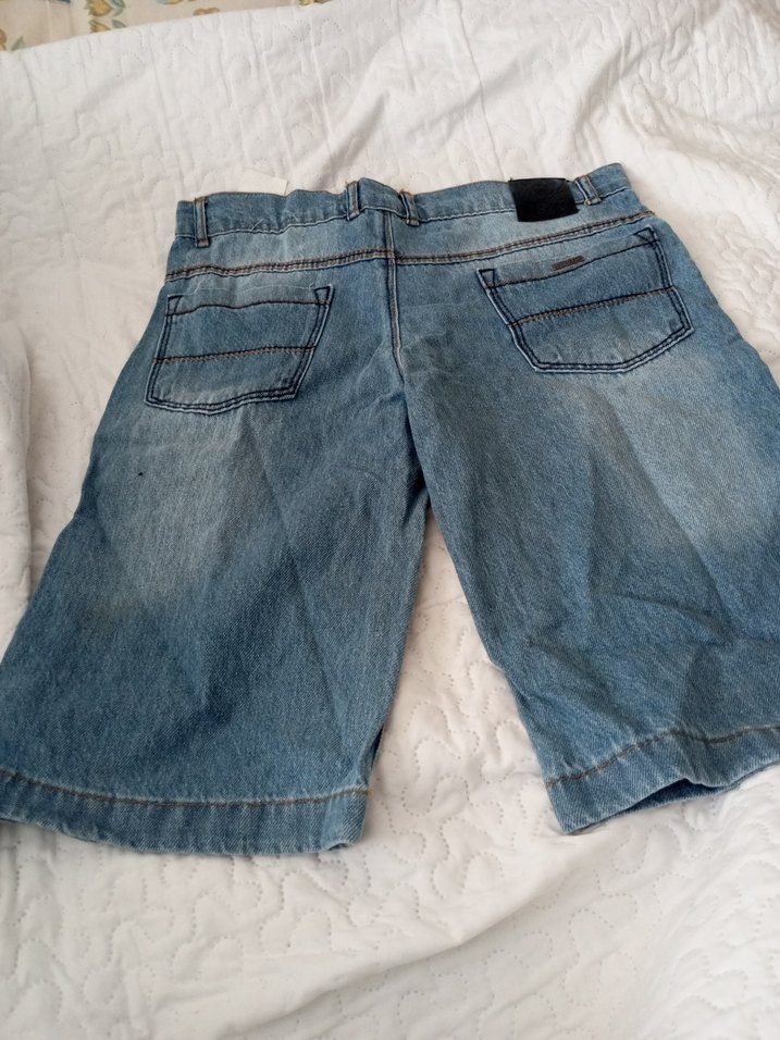 Erkek Çocuk Mavi Baskılı  Kot Şort - Görsel 2