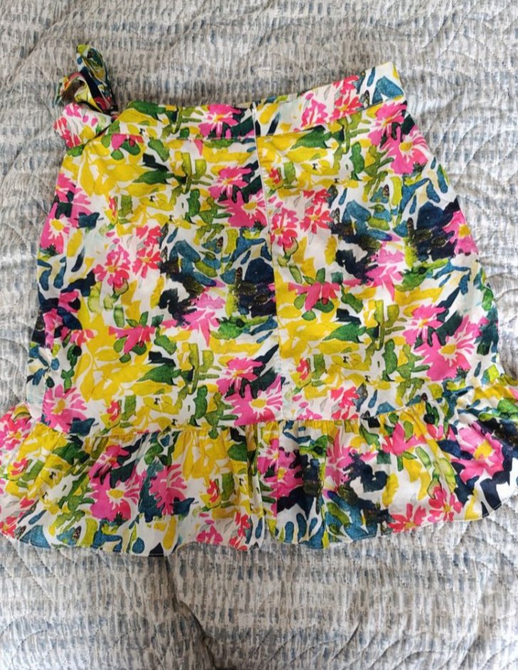 40 Beden Renkli Volanlı Mini Etek - Görsel 2