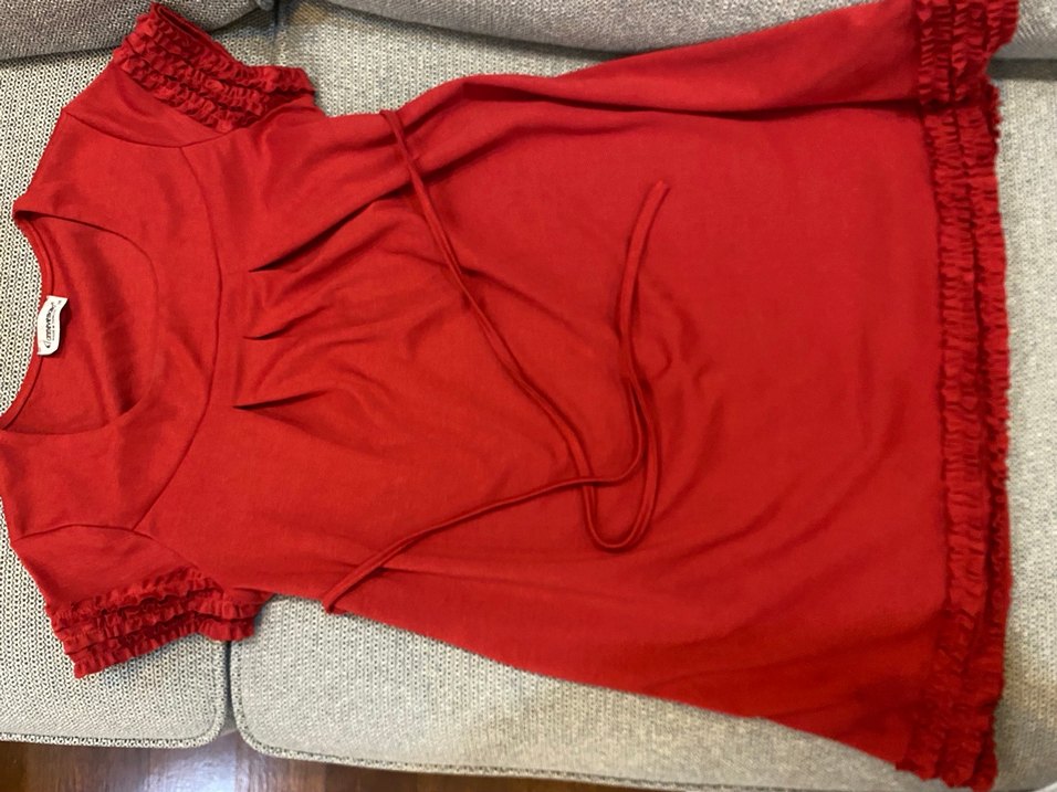 Kırmızı Drapeli Hamile elbise - Görsel 2