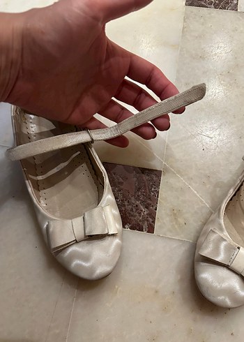 Kız çocuk ekru Tokalı Babet Ayakkabı - Görsel 5