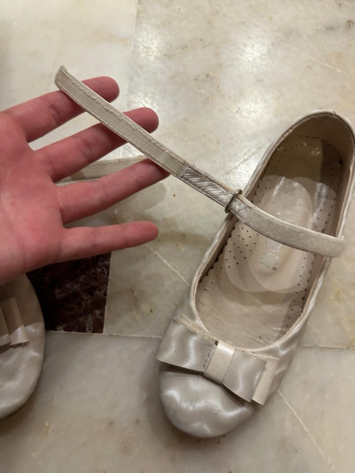 Kız çocuk ekru Tokalı Babet Ayakkabı - Görsel 4