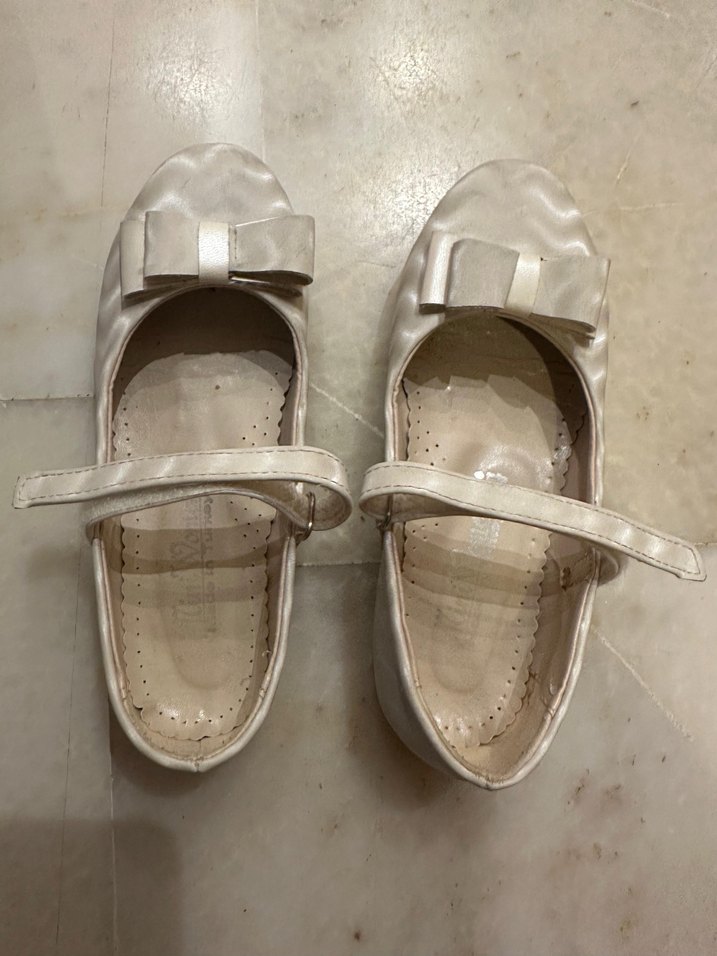 Kız çocuk ekru Tokalı Babet Ayakkabı - Görsel 2