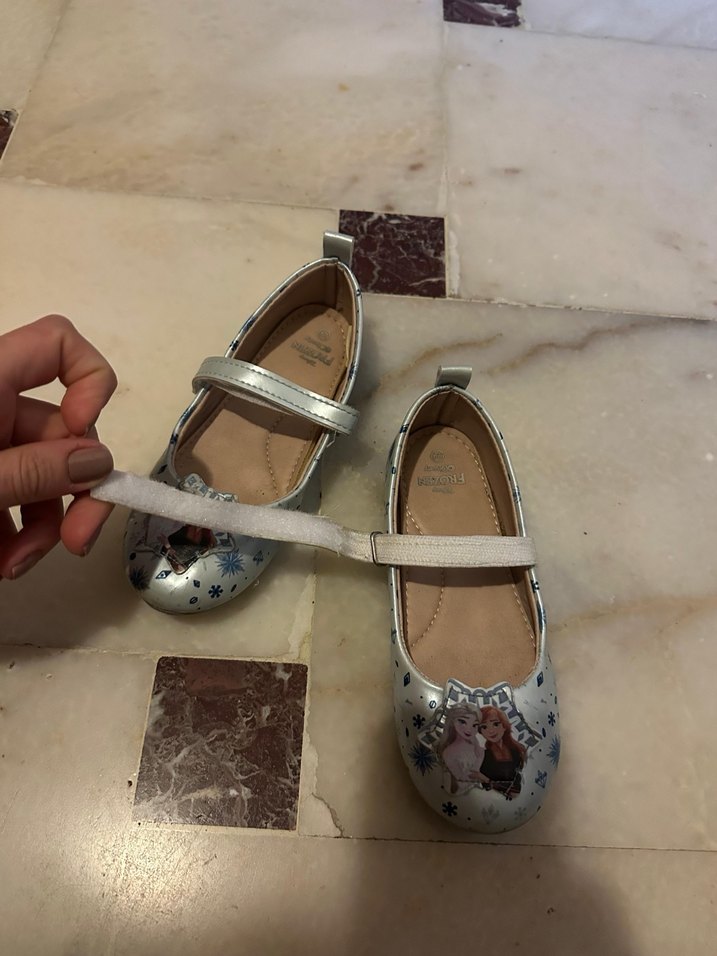 Kız Çocuk Elsa Beyaz Babet Ayakkabı - Görsel 5