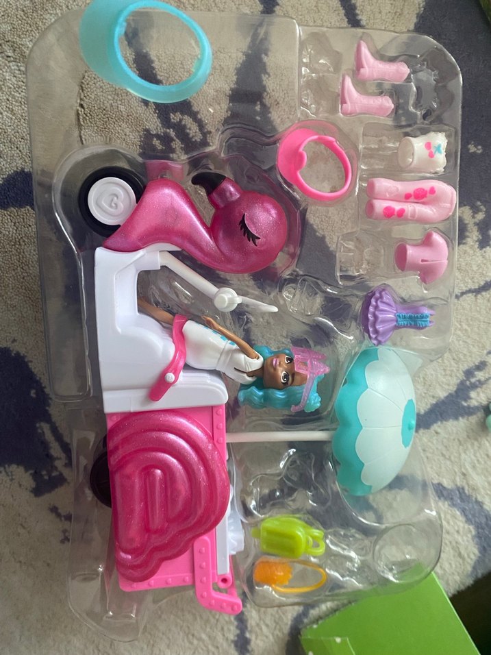 Polly pocket Pembe Oyuncak flamingo araba - Görsel 2