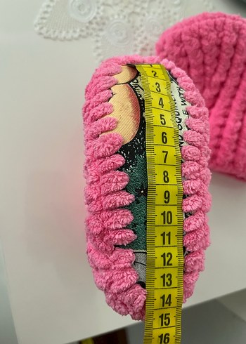 Kız Çocuk Pembe Örgü Sıcak Ev patiği - Görsel 6