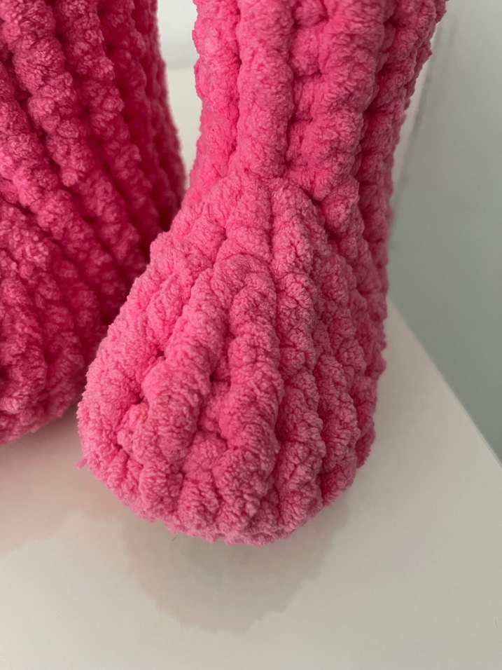 Kız Çocuk Pembe Örgü Sıcak Ev patiği - Görsel 2