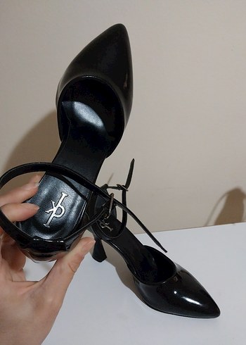 37 Beden siyah Renk Siyah Rugan Tokalı Stiletto Topuklu Kadın Ayakkabı