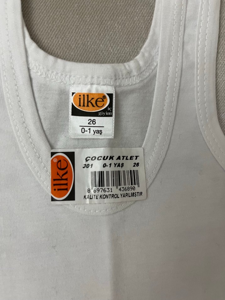 Beyaz Erkek Çocuk Atlet - Görsel 2
