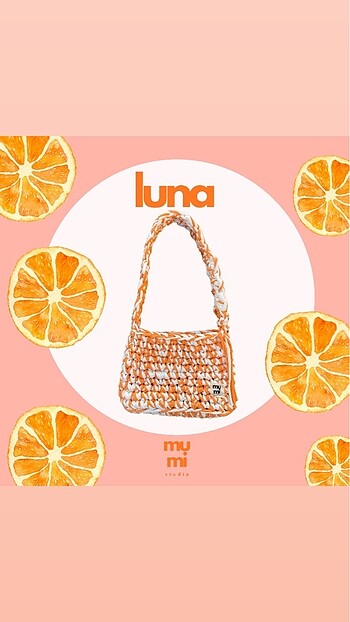 Luna Açık Turuncu Örgü Çanta