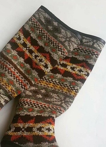 35 Beden çeşitli Renk Vogue marka etnik desenli uzun çizme 