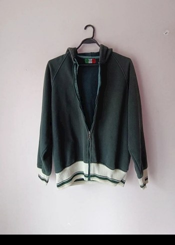 l Beden Vertuno yeşil renk kapşonlu sweatshirt