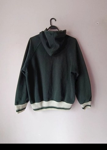 American Vintage Vertuno yeşil renk kapşonlu sweatshirt