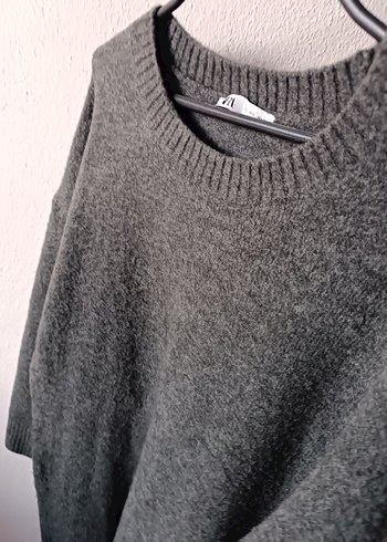 Zara Gri Yün İçerikli Triko Elbise - Görsel 8