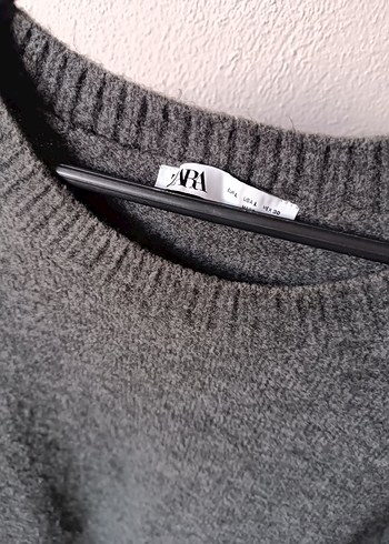 Zara Gri Yün İçerikli Triko Elbise - Görsel 7