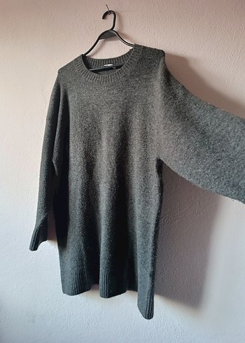 Zara Gri Yün İçerikli Triko Elbise - Görsel 4