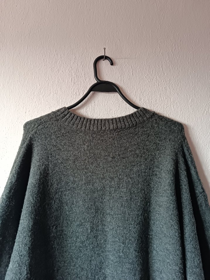 Zara Gri Yün İçerikli Triko Elbise - Görsel 5