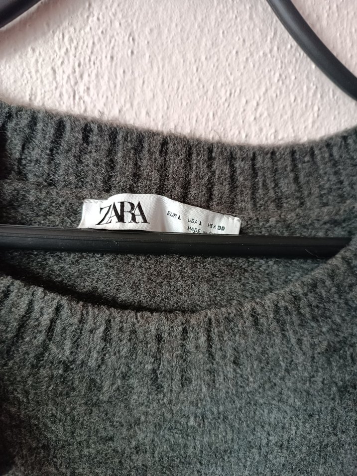 Zara Gri Yün İçerikli Triko Elbise - Görsel 3