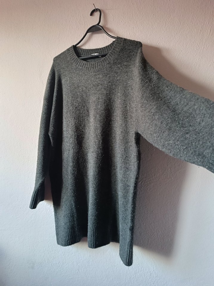 Zara Gri Yün İçerikli Triko Elbise - Görsel 4