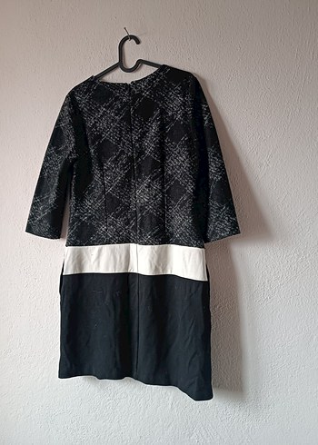 Mango Gri Siyah Midi Elbise - Görsel 11