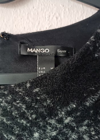 Mango Gri Siyah Midi Elbise - Görsel 4