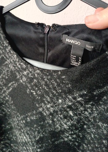 Mango Gri Siyah Midi Elbise - Görsel 9