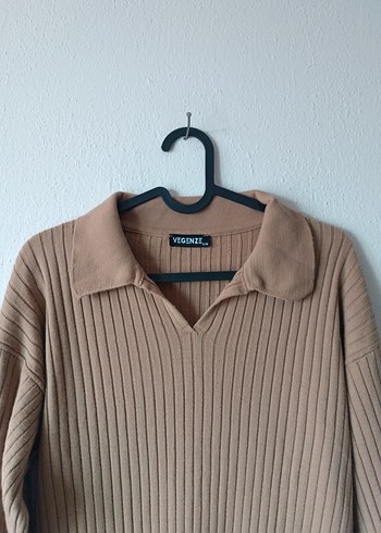 Bej Kadın Triko Midi Elbise - Görsel 3