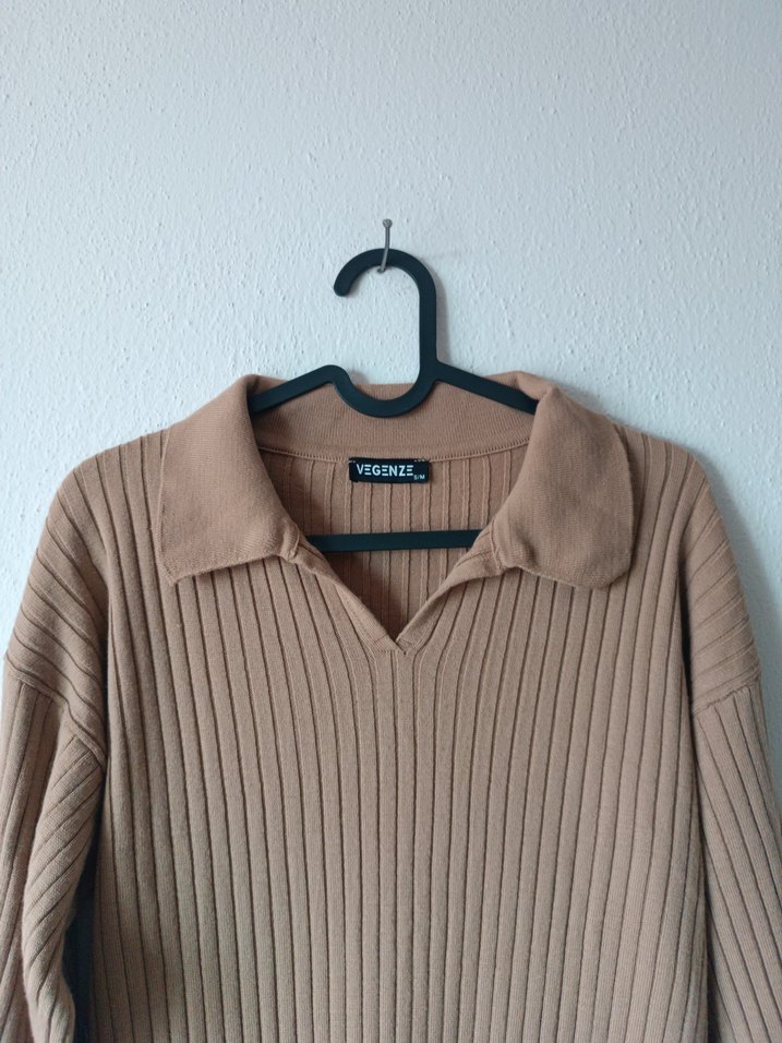 Bej Kadın Triko Midi Elbise - Görsel 3