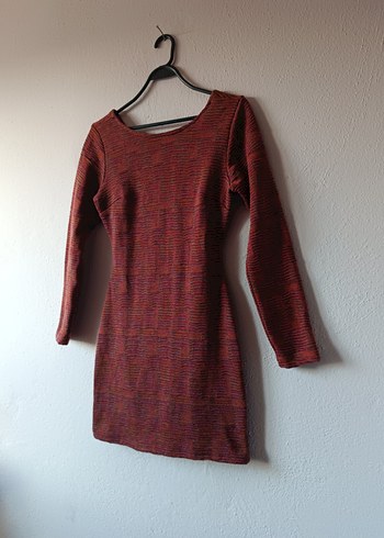 Die&More Kiremit renk Sırt dekolteli Dokuma Midi Elbise - Görsel 8