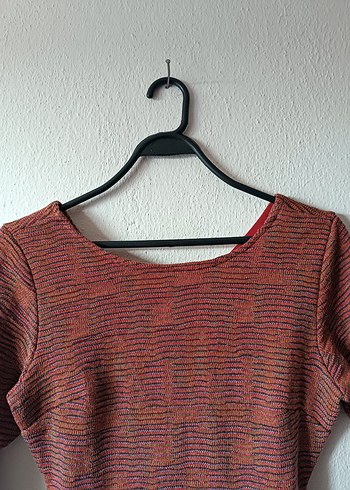 Die&More Kiremit renk Sırt dekolteli Dokuma Midi Elbise - Görsel 16