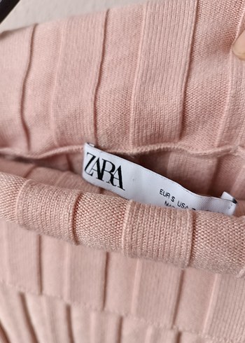 Zara pembe Mini Kayık Yaka Triko Kazak - Görsel 6