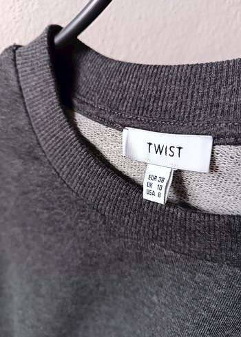 Twist marka antrasit Renk Mini Triko Elbise - Görsel 4