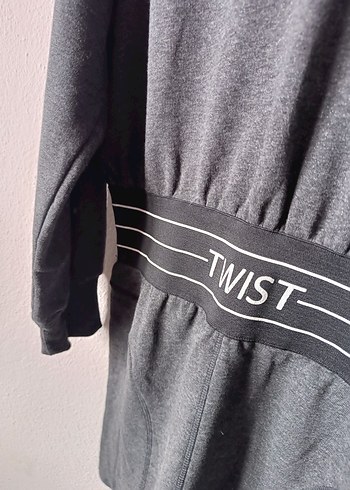 Twist marka antrasit Renk Mini Triko Elbise - Görsel 5