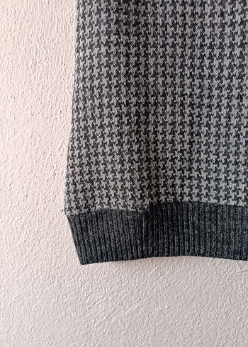 Kadın Gri Balıkçı Yaka Kısa Kollu Triko Elbise - Görsel 4