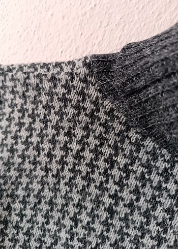 Kadın Gri Balıkçı Yaka Kısa Kollu Triko Elbise - Görsel 7