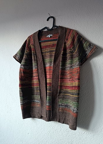 LCW Kahverengi desenli Bohem Örgü Hırka - Görsel 3