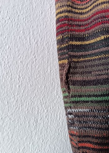 LCW Kahverengi desenli Bohem Örgü Hırka - Görsel 9