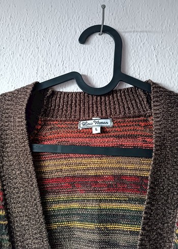 LCW Kahverengi desenli Bohem Örgü Hırka - Görsel 5