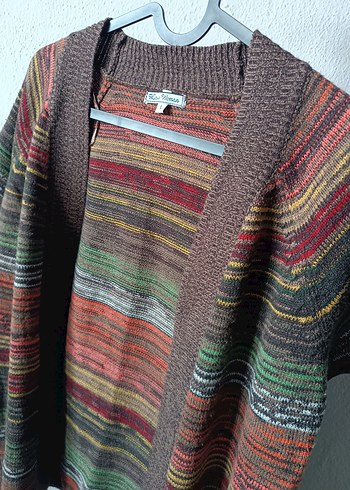 LCW Kahverengi desenli Bohem Örgü Hırka - Görsel 10