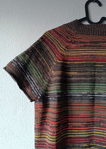 LCW Kahverengi desenli Bohem Örgü Hırka - Görsel 8