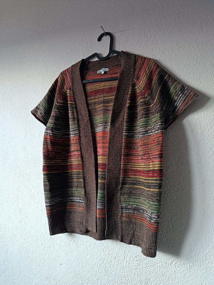 LCW Kahverengi desenli Bohem Örgü Hırka - Görsel 3