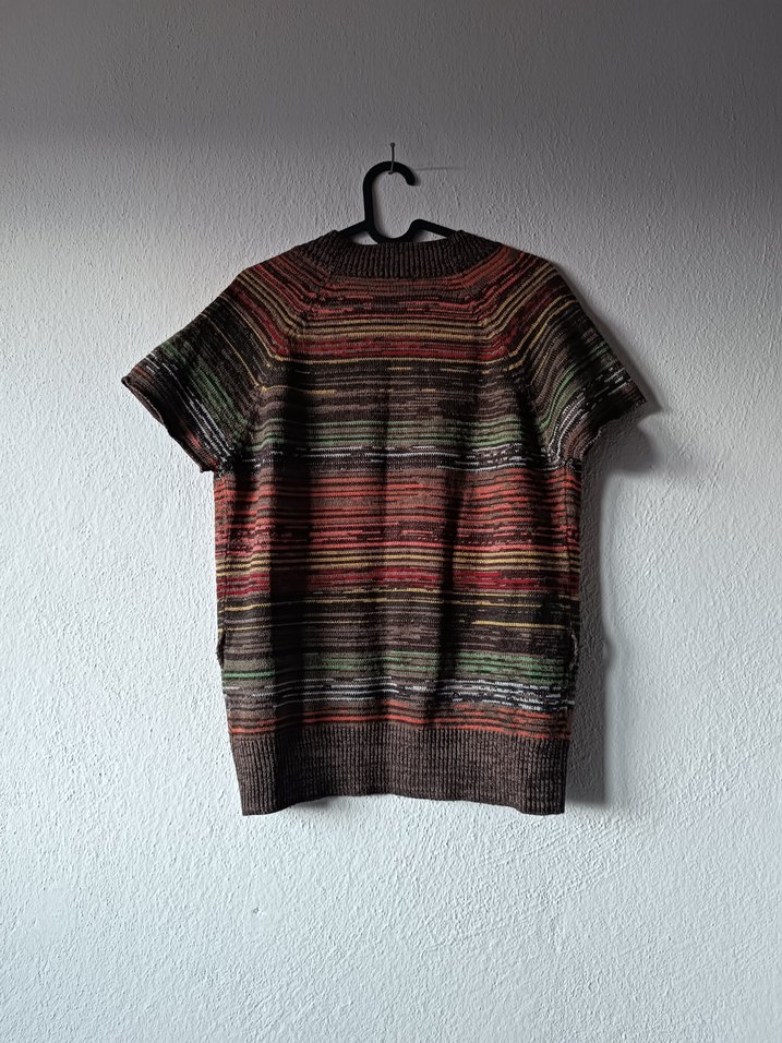 LCW Kahverengi desenli Bohem Örgü Hırka - Görsel 2