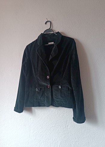 Siyah Kadife Vintage Ceket - Görsel 7