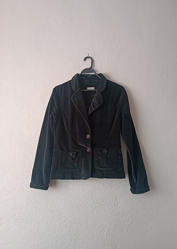 Siyah Kadife Vintage Ceket - Görsel 10