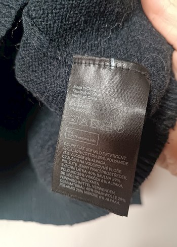 Logg marka Gri Desenli Örgü Yün Kazak - Görsel 9